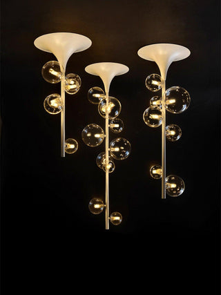 Lustra Suspension Laiton Verre Cascade pour Hallway