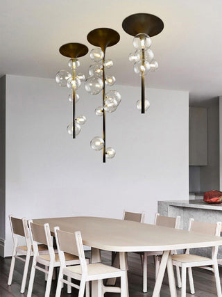 Lustra Suspension Laiton Verre Cascade pour Hallway