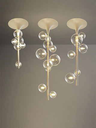 Lustra Suspension Laiton Verre Cascade pour Hallway