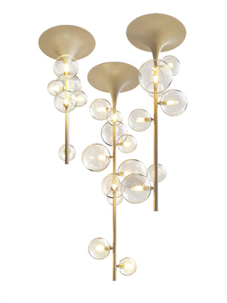 Lustra Suspension Laiton Verre Cascade pour Hallway