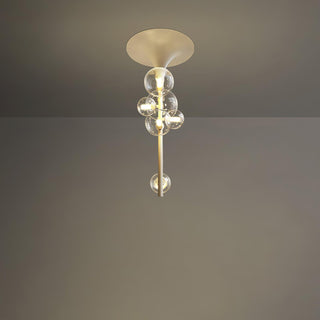 Lustra Suspension Laiton Verre Cascade pour Hallway