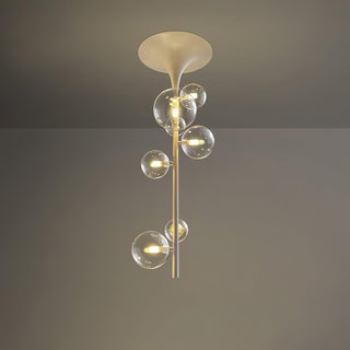 Lustra Suspension Laiton Verre Cascade pour Hallway
