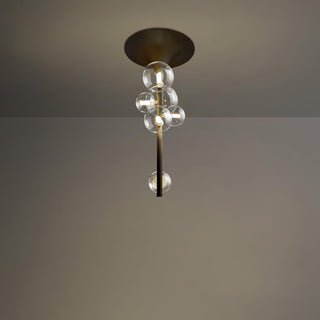 Lustra Suspension Laiton Verre Cascade pour Hallway