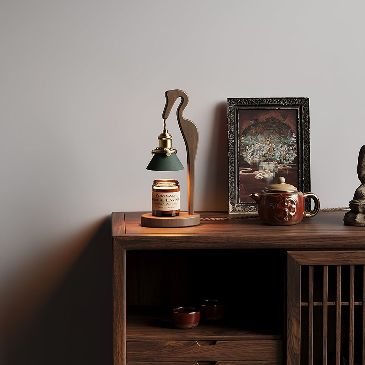 Cyn Lampe de Table Artistique Bois