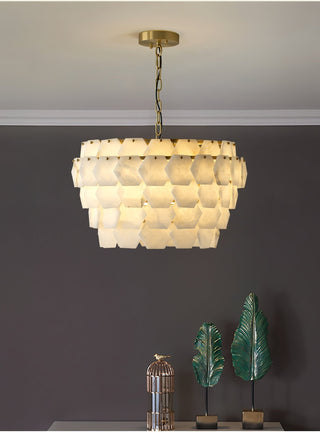 Evenaris Lustre en Albâtre en Forme de Nid d'Abeille