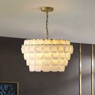 Evenaris Lustre en Albâtre en Forme de Nid d'Abeille