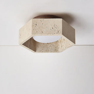 Hexara Lumière de Plafond Hexagonale en Travertin