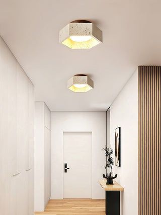 Hexara Lumière de Plafond Hexagonale en Travertin