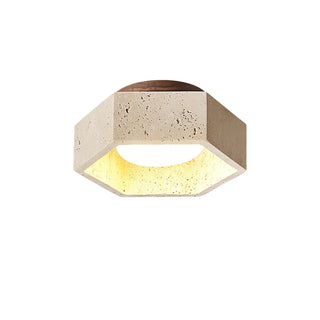 Hexara Lumière de Plafond Hexagonale en Travertin