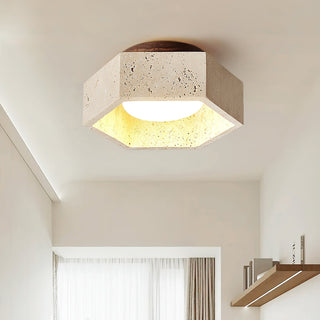 Hexara Lumière de Plafond Hexagonale en Travertin