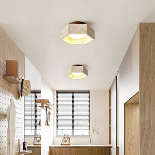 Hexara Lumière de Plafond Hexagonale en Travertin
