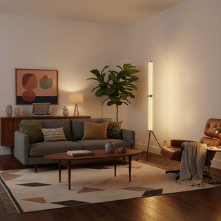 Hexagonal Glass Floor Lamp-Neutral Decor