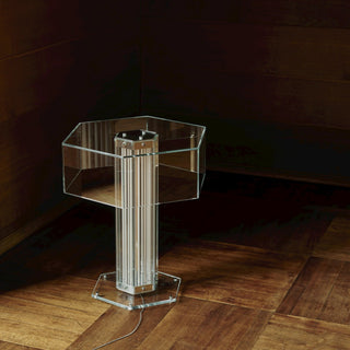 Hexagonal Glass Table Lamp-Neutral Decor