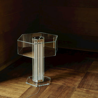 Hexagonal Glass Table Lamp-Neutral Decor