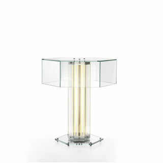 Hexagonal Glass Table Lamp-Neutral Decor