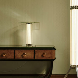 Hexagonal Glass Table Lamp-Neutral Decor