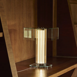 Hexagonal Glass Table Lamp-Neutral Decor