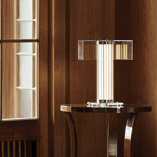 Hexagonal Glass Table Lamp-Neutral Decor