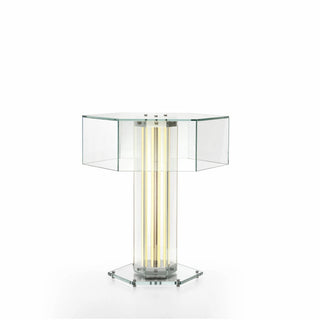 Hexagonal Glass Table Lamp-Neutral Decor