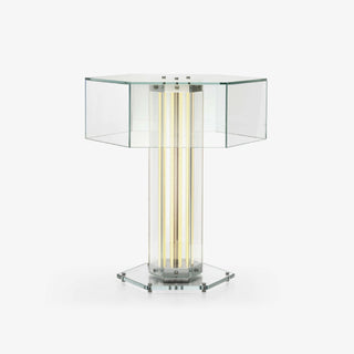 Hexagonal Glass Table Lamp-Neutral Decor
