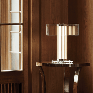 Hexagonal Glass Table Lamp-Neutral Decor