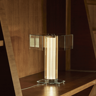 Hexagonal Glass Table Lamp-Neutral Decor
