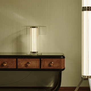 Hexagonal Glass Table Lamp-Neutral Decor