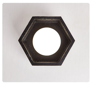 Hexara Plafonnier en Travertin Noir Hexagonal
