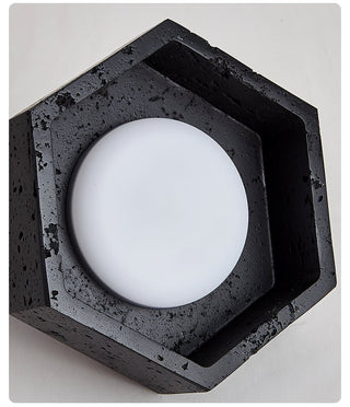 Hexara Plafonnier en Travertin Noir Hexagonal