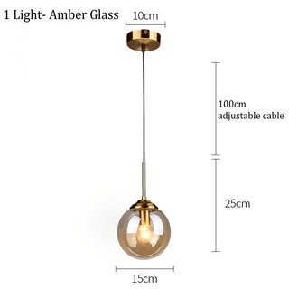 Mavar Luminaires Suspension Verre Transparent Ambre-Luire