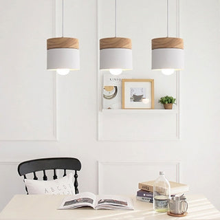 Valentina Suspension LED Macaron Nordique Métal/Bois Chambre