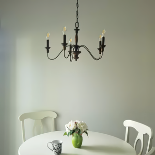 Cutheus Lustre Vintage Industriel Bois Métal