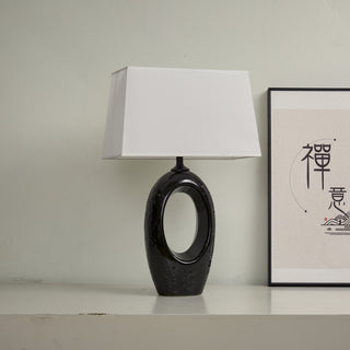 Hollow Oval Ceramic Table Lamp-Neutral Decor