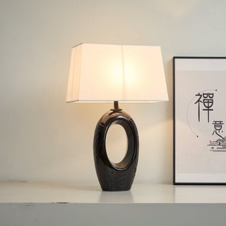 Hollow Oval Ceramic Table Lamp-Neutral Decor