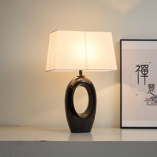 Hollow Oval Ceramic Table Lamp-Neutral Decor
