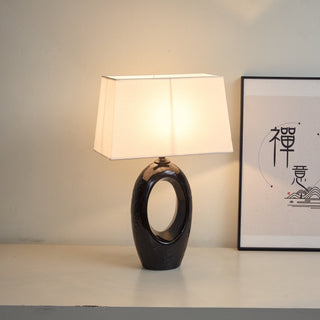 Hollow Oval Ceramic Table Lamp-Neutral Decor
