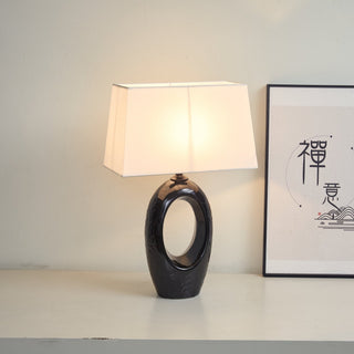Hollow Oval Ceramic Table Lamp-Neutral Decor