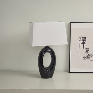 Hollow Oval Ceramic Table Lamp-Neutral Decor