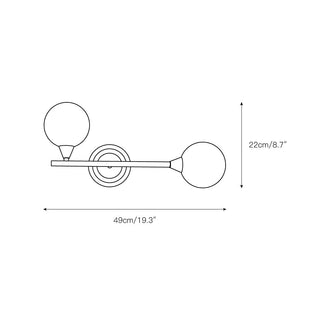 Holten Applique Murale en Verre et Laiton Armé Minimaliste Moderne