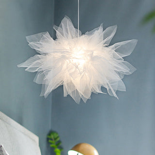 Arisha  Suspension Moderne en Forme de Fleur, Tissu, Blanc, Salon/Chambre à Coucher