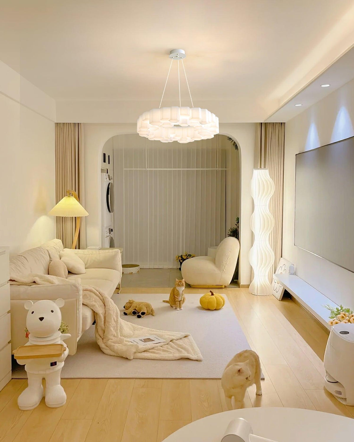 Kireva Lustre Rayon de Miel Polycarbonate Blanc Brillant