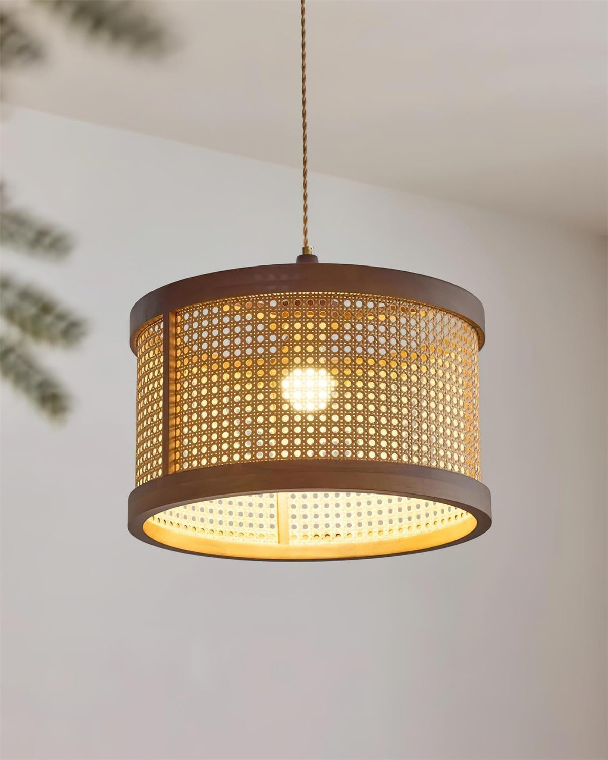 Gudon Woven Rattan Pendant Lamp-Neutral Decor