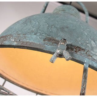 Hopedale Suspension Métal Vert Antique Industriel Vintage