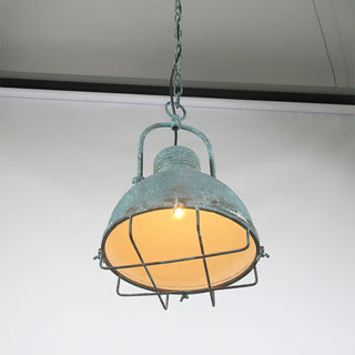 Hopedale Suspension Métal Vert Antique Industriel Vintage