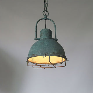 Hopedale Suspension Métal Vert Antique Industriel Vintage