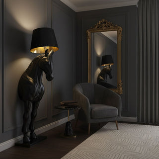 Horse Statue Floor Lamp-Neutral Decor