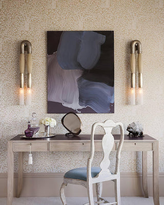 Lustra Applique Murale Verre Crin de Cheval Laiton