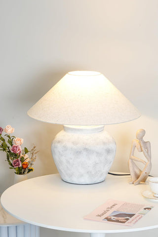 Ophaion Stone Table Lamp-Neutral Decor