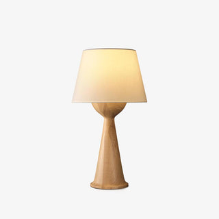 Tempo Vintage Wood Table Lamp-Neutral Decor