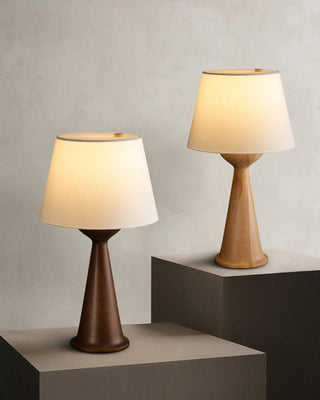 Tempo Vintage Wood Table Lamp-Neutral Decor